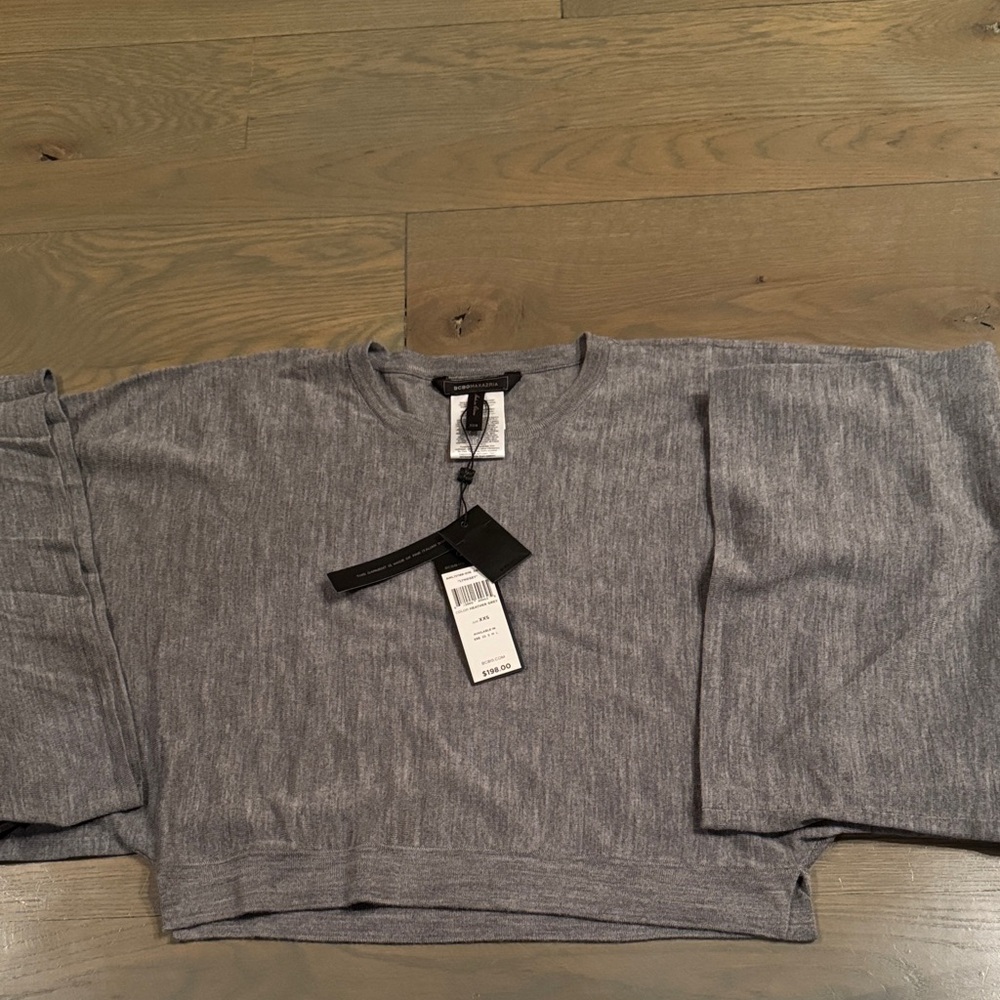 BCBG Heather Gray Long Sleeve Top
